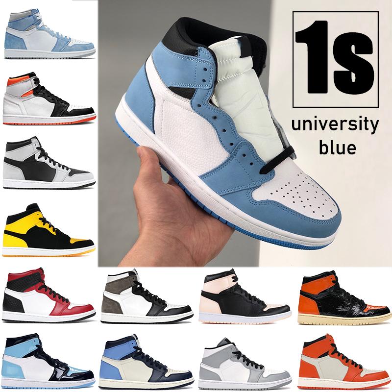 

2021 University Blue 1 1S basketball shoes cow barb Navy Chicago men's Sneakers Size 36-46, Fuchsia