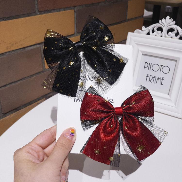 

Hair Accessories 1pc Lolita Stars Children Girls Princess Bow Hairpin Kids Fashion Clips Headwear Barrettes, Black