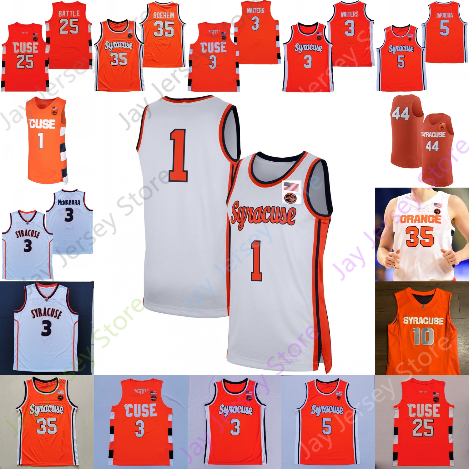 

Syracuse Orange Basketball Jersey NCAA College Jimmy Boeheim John Bol Ajak Paddy Casey Arthur Cordes Shane Feldman Nick Giancola Chaz Owens Niko Ruffin, White iii