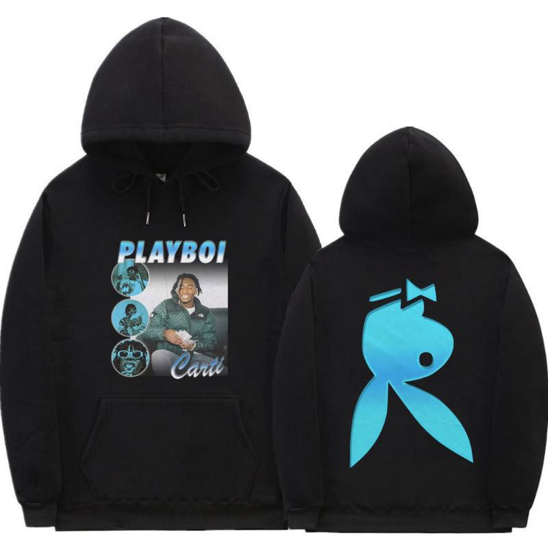 

Men's Hoodies & Sweatshirts Playboi Carti Fashion Oversized Print Hoodie Regular Unisex Plus Size Men 2pac Rap Hip-Hop Sweatshirt Clothes, Black