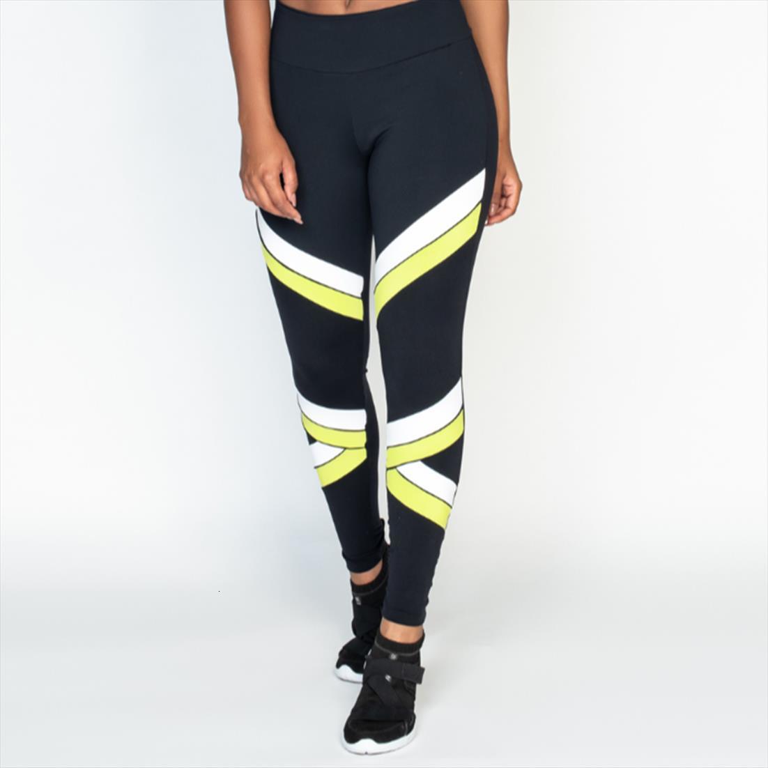 

fashion style workout elastic womens leggings force fitness sporting brethable skinny striped pattern for women, Black