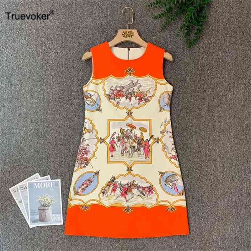 

Truevoker Women Sleeveless Vintage Ethnic Print Crystal Tank Dress Lady Diamond Mujer Festa Vestido 210602, Multi