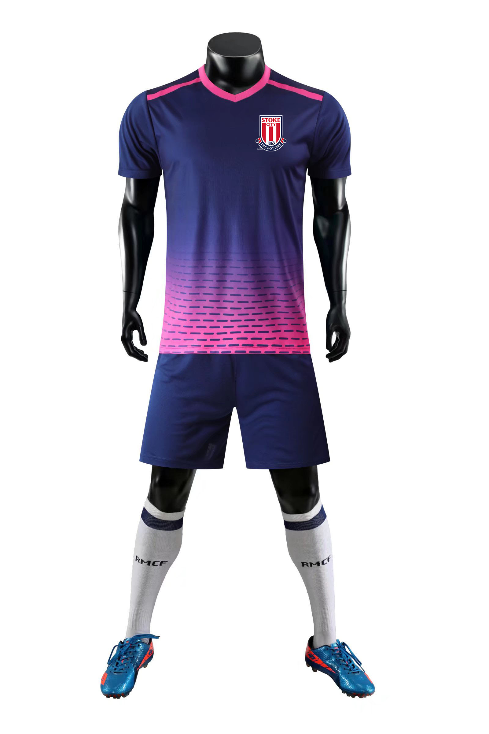 

21-22 Stoke City F.C Kids Home Kits Men Tracksuits football Jersey Socce team Pant Customize Logo Short Training Suits, Light blue