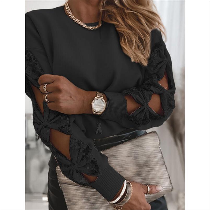 

women elegant solid v neck sweater sequined autumn long sleeve casual pullover lady off shoulder loose jumper, White;black