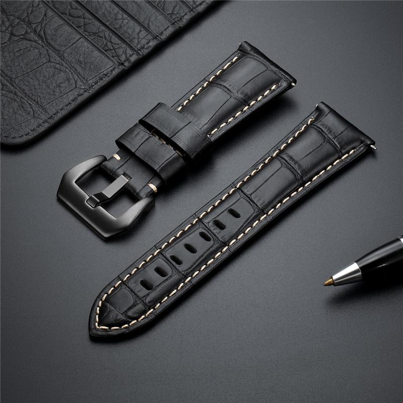 

Watch Bands Bamboo Pattern Genuine Leather Watchbands Accessories Stainless Steel Buckle High Quality Replacement Watches Straps