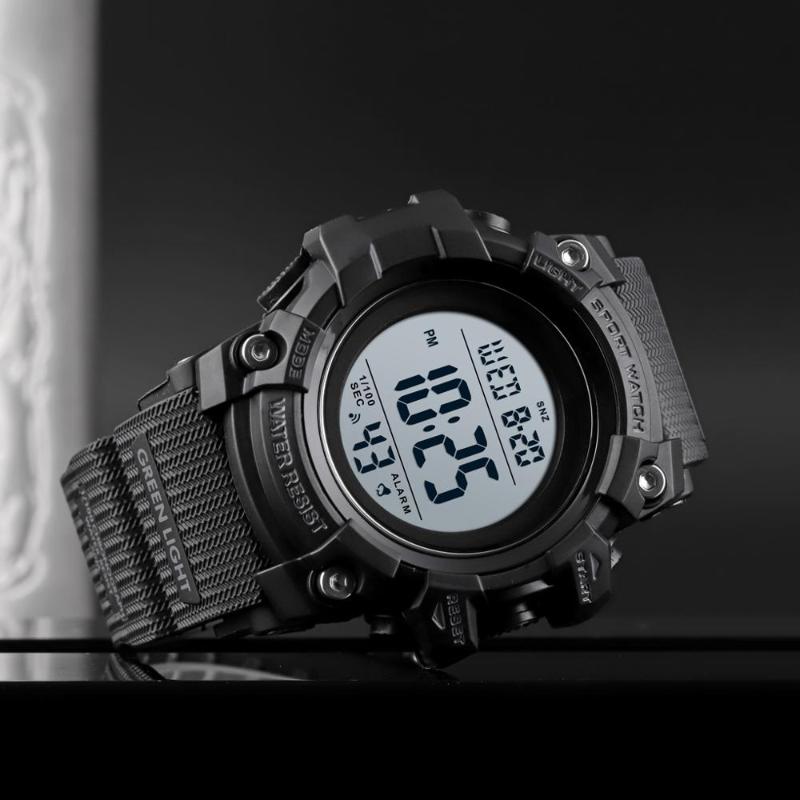 

Wristwatches Digital Sport Watch 50m Waterproof Mens Watches Chronograph Military Camouflage Relogio Masculino, Slivery;brown