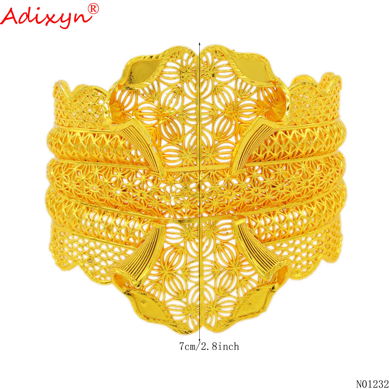 

Adixyn Dubai Honorable Gold Color Bangle&Bracelet For Women Ethiopian African Bridal Arab Wedding Banquet Gifts N01232g