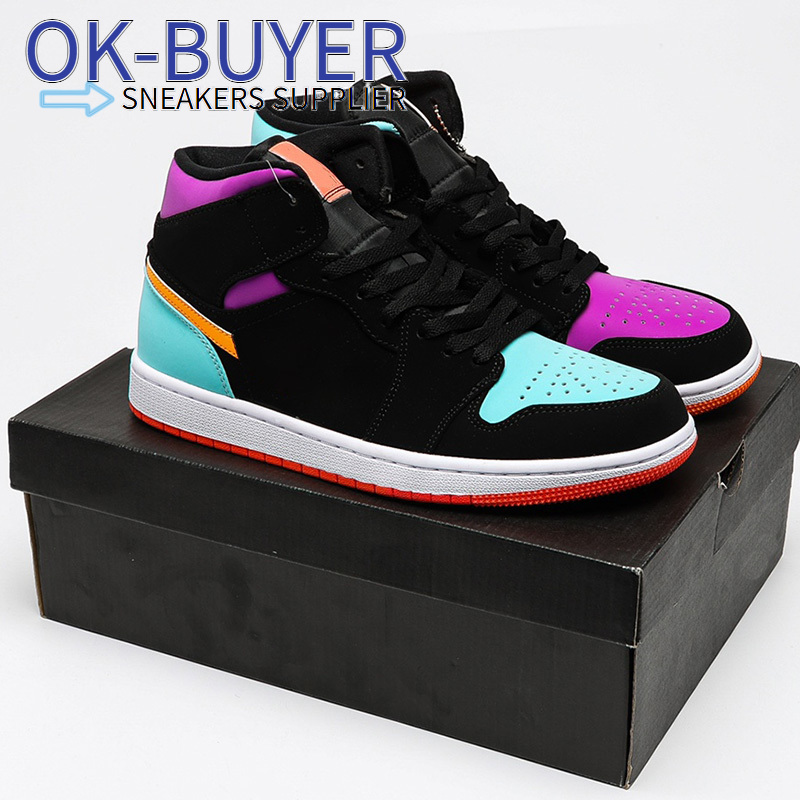 

Top Quality Jumpman 1 Mid MULTI-COLOR Basketball Shoes classical 1s Designer Fashion Sport running shoe With Box., #1