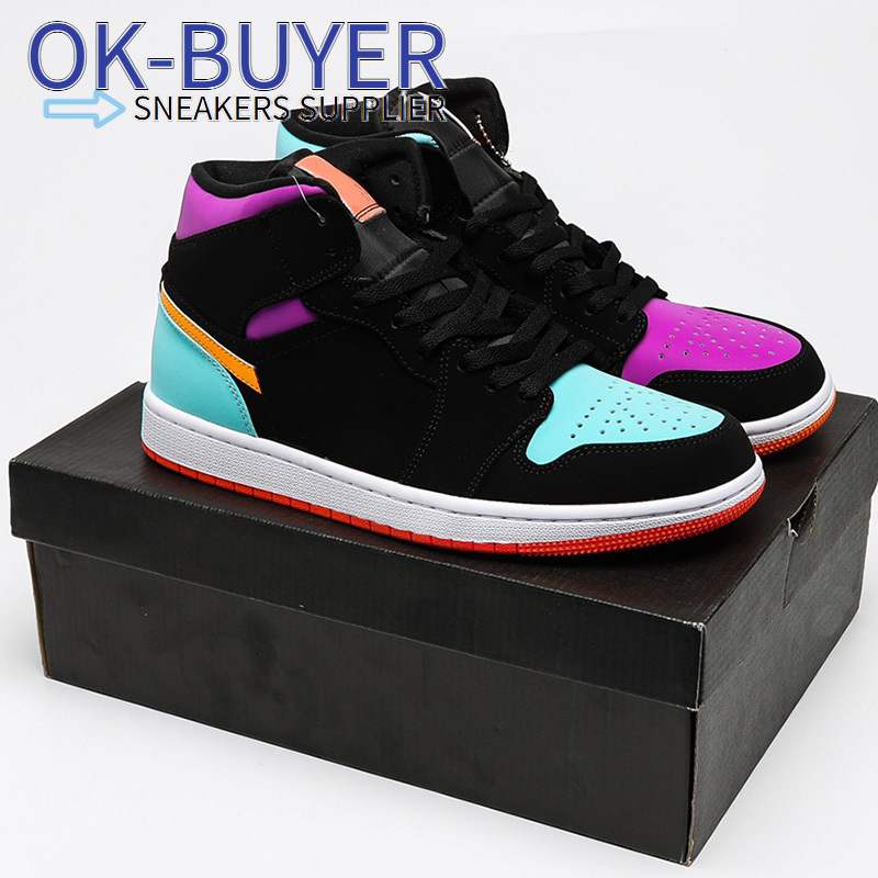 

Top Quality Jumpman 1 Mid MULTI-COLOR Basketball Shoes classical 1s Designer Fashion Sport running shoe With Box., #1