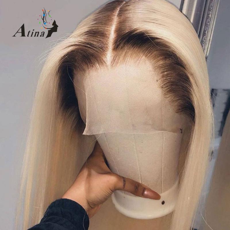 

Lace Wigs Straight Front Human Hair Wig Pre Plucked HD Transparent Full 613 Blonde Colored Short Bob Glueless Natural Hairline Atina, As pic