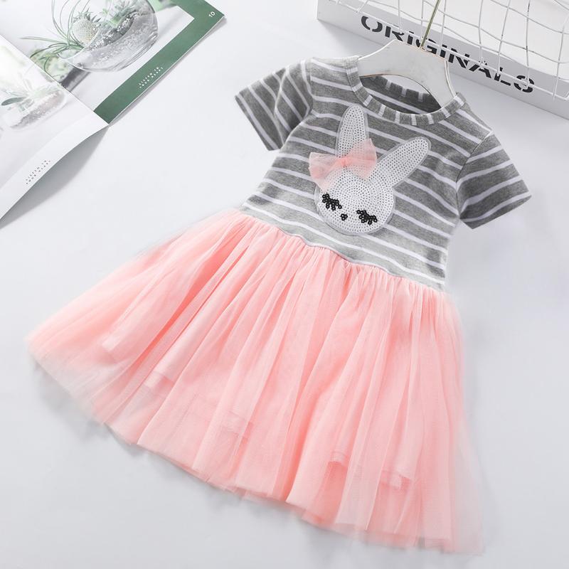

Girl's Dresses Cute Toddler Girls Spring Summer Striped Dress For Clothes 1-5 Years Children Easter, Red;yellow