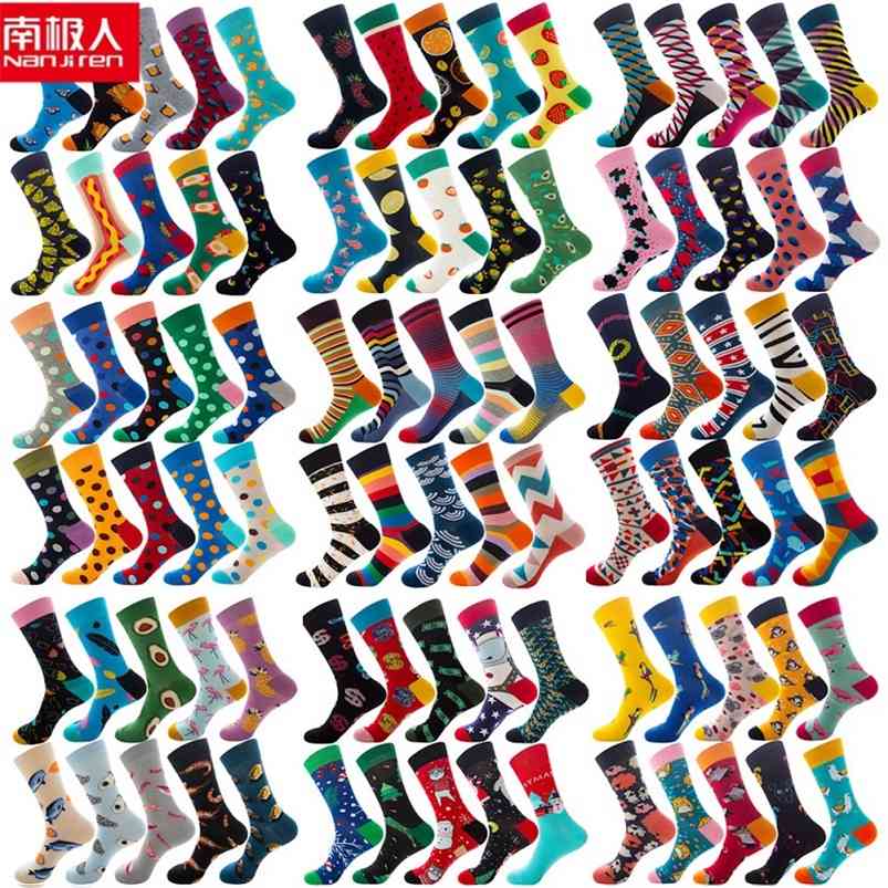 

nanjiren 10 pair socks for women and men cotton funny crew cartoon animal warm men's sports christmas middle 210720, Zq-003-05