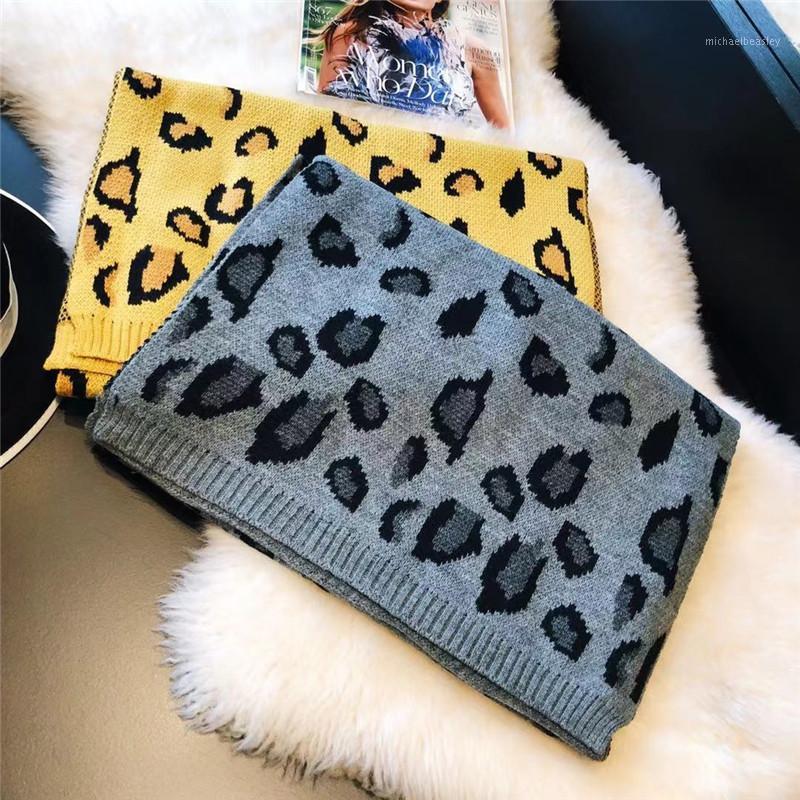 

Scarves 2021Korean Autumn And WinterLeopard Print Women's Scarf Fashion Warm Imitation Cashmere Lovers Shawl Hijab