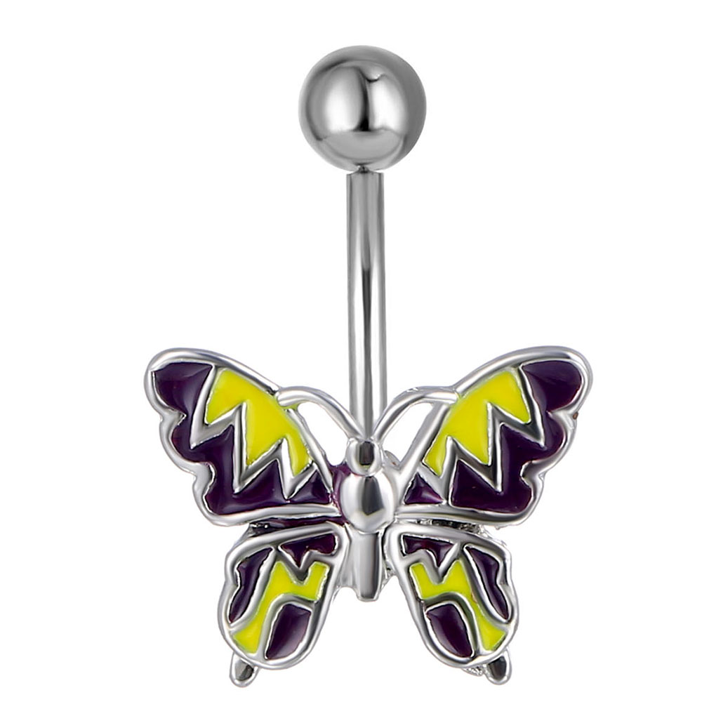 

D0237 Butterfly Purple Belly Navel Stud