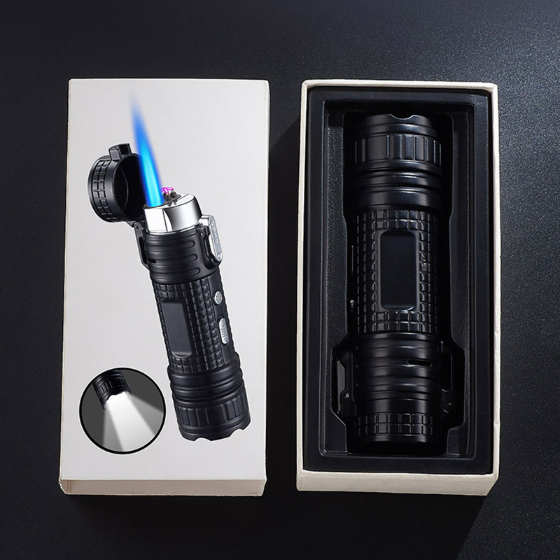 

3 In 1 Torch Cigar Lighter Multifunction Windproof Jet Flame Electric Arc Pulse Lighter with LED Flashlight Creactive