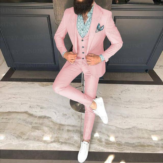 

Men's Suits & Blazers Latest Turquoise Wedding Men Suit Set Slim Fit Prom Groom Dress Tuxedo Orange Blazer Man Jacket Vest Pants 3 Pieces 20, Same as picture