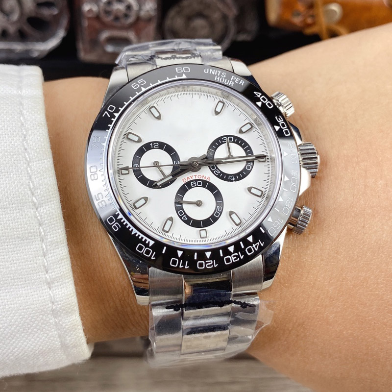 

Classic Mens Wristwatch Ice Blue Luminous Watch Fully Automatic Multifunctional Mechanical Movement Ceramic Bezel Sapphire Mirror Waterproof, Slivery;brown