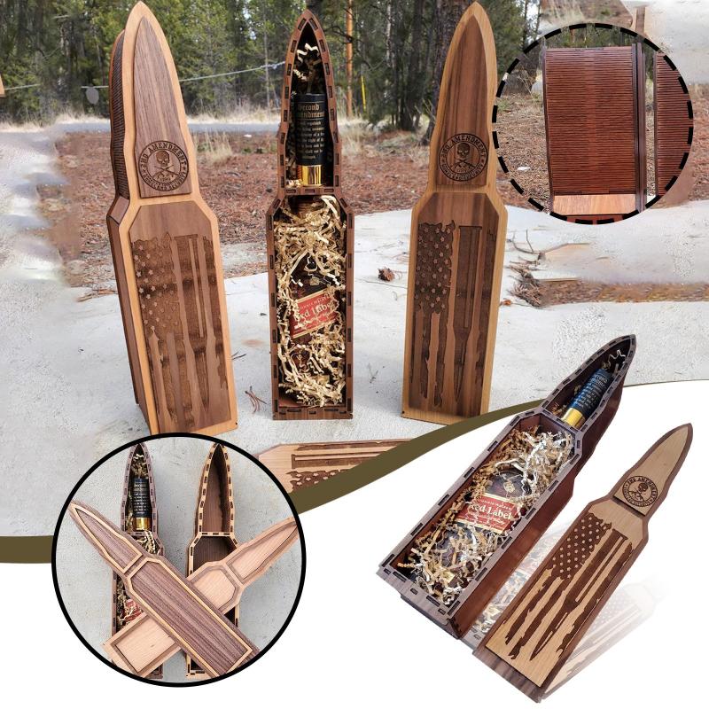 

Party Favor Amendment Wooden Box Bullets Booze Gift S Glass Liquor Holder Gifts For Adult Kids Man Cave Storage To Keep Safe