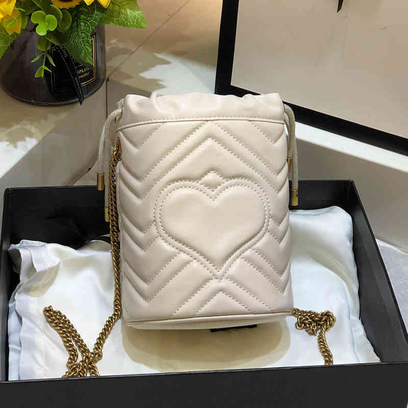 

designer bags women's bag 2021 star same leather g family marmont chain bucket bag mini