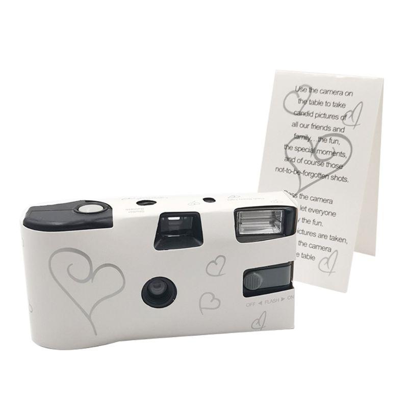 

Camcorders 41QA 27 Pos Power Flash Single Use One Time Disposable Film Camera Party Gift, White