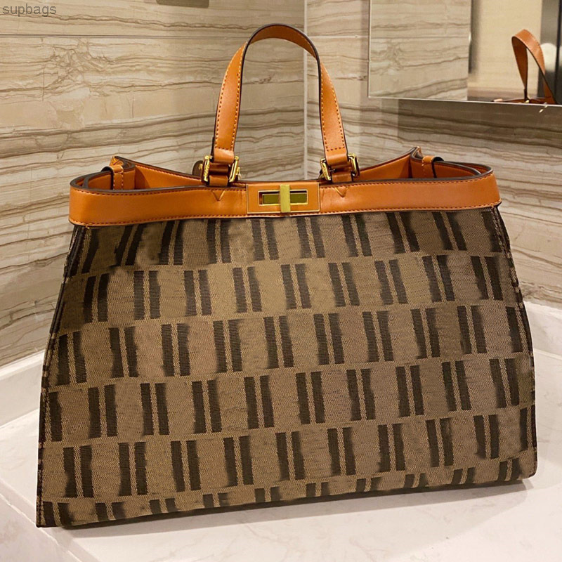 

Canvas Tote Bag Large Capacity Package Women Handbag Purse Shoulder Bag Fashion Patchwork Color Shopping Bag Twist Lock B-001