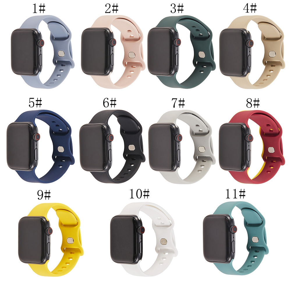 

Suitable for Apple Watch band 38mm 40mm 42mm 44mm silicone strap ultra-thin sports replacement wristband iwatch6 5 4 3 2, Black;brown