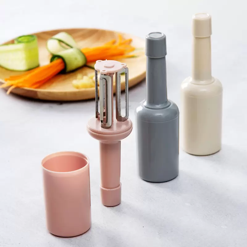 

Bottle Shape Solid Color tools Peeler Mult Function Beam Knife Kitchen With Cover Paring Knifes Household