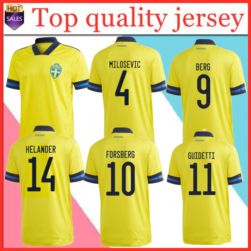 

2020 Sweden National soccer jerseys home away IBRAHIMOVIC KALLSTROM FORSBERG Adult man + kids kit football soccer shirt, Black