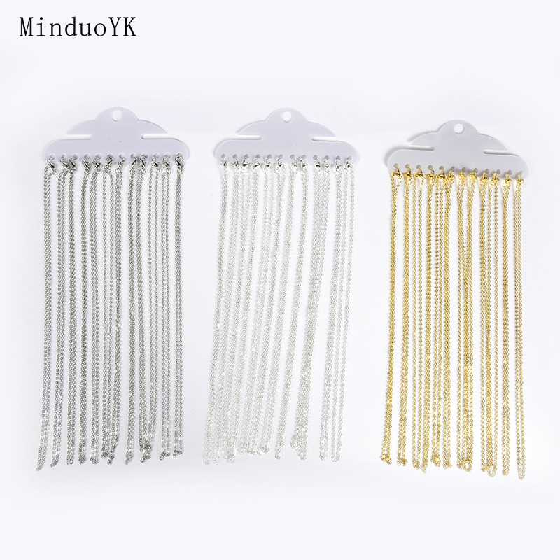 

O-Chains 12Pcs/Lot Gold Silver Color 40cm Flat Cross For Women Simple Necklace Jewelry