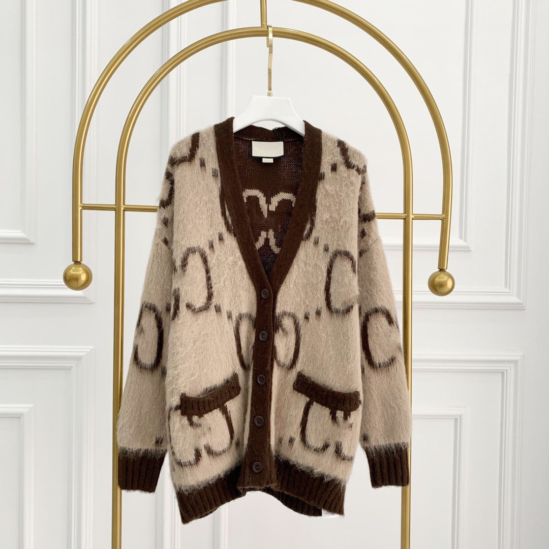 

309 2021 Summer Brand Same Style Sweaters Long Sleeve V Neck Cardigan Women Clothes xue, White;black