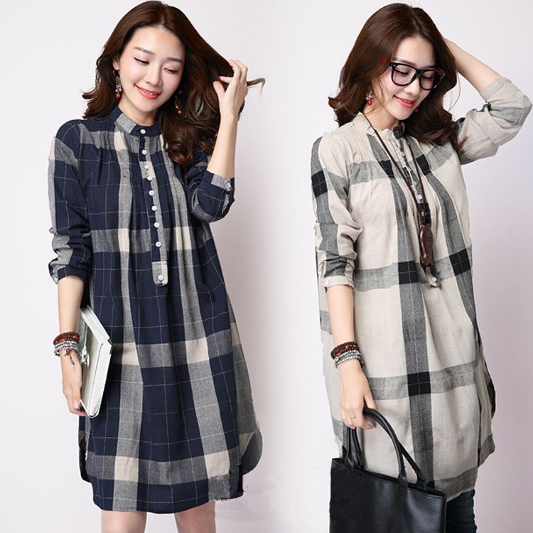 Maternity dress Plaid Maternity Clothes for Pregnant Women Long Sleeve Blouse es Vestidos Pregnancy Clothing Plus Size-image-673741301