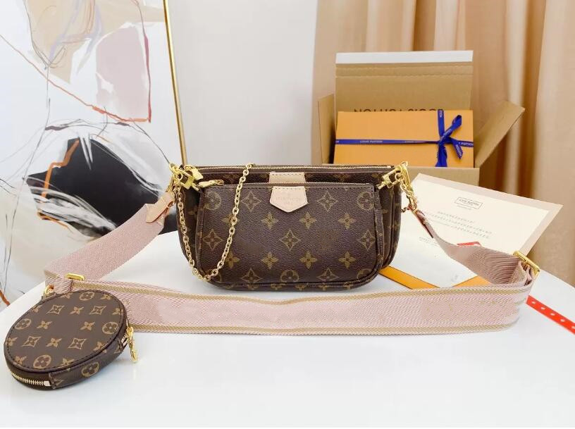 

2021 3-piece set women Shoulder Bags Genuine Leather bag nmulti Crossbody Purse Messenger HandbagGG's LOUIS's VUTTON's VITTON