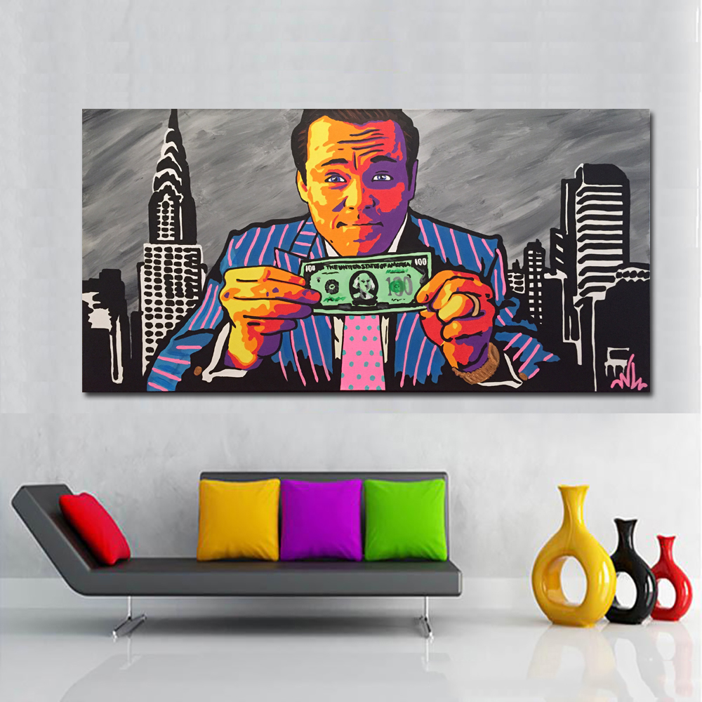 

Graffiti Art Large Canvas Painting Man And Money Poster Print Wall Art Wall Pictures For Living Room Home Decor