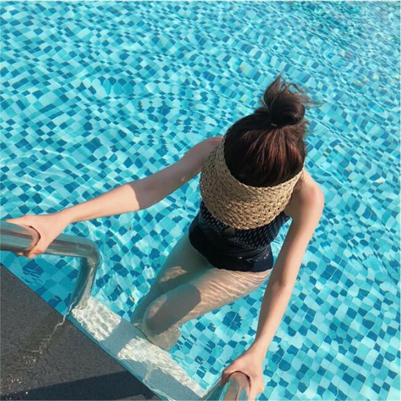 

Berets Style Visors Empty Hat Summer Vacation Beach Straw Match Sunscreen, As picture