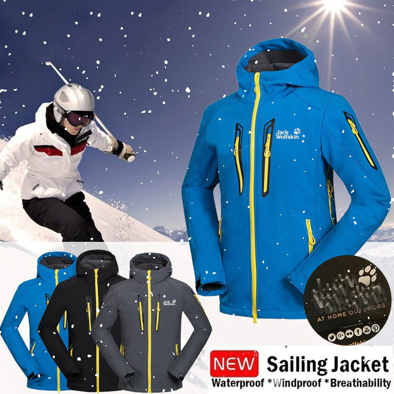 

2021 Fashion Men's Outdoor Waterproof and Windproof Jack Mountaineering and Wolfskin Hiking Soft Shell Jacket Windsurfing Jacket, Black;brown