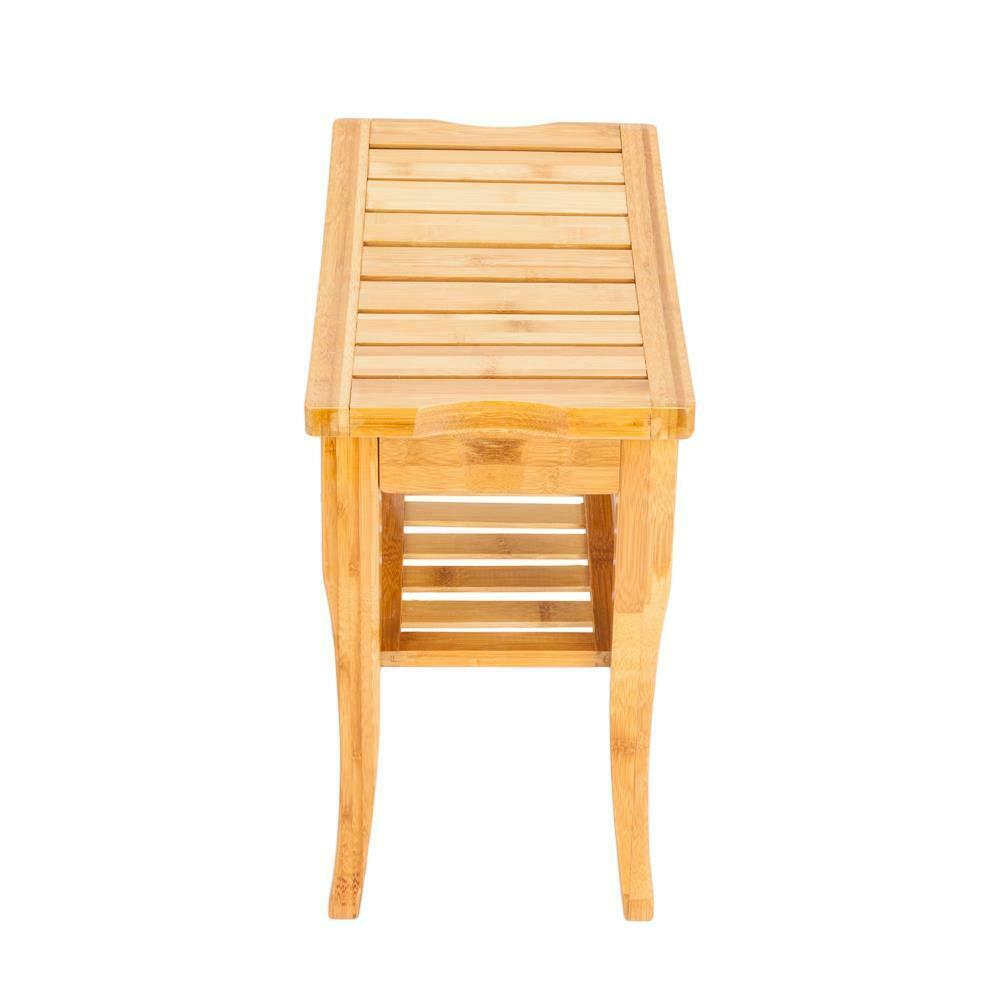 

Medical Spa Storage Teak Bamboo Shower Bench Safety Bath Chair Stool Wood Shelf