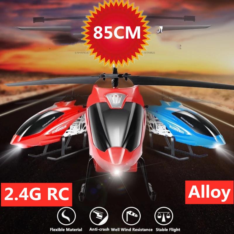 

High Quality RC Helicopter 4CH 2.4G Double Flexible Propeller Anti-crash 85CM Large Alloy Simulation Lights Drones