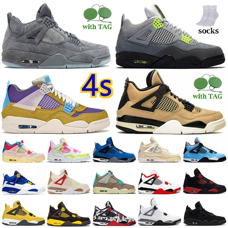 

4s Basketball Shoe men women Air Jordan 4 retro Cool Grey Midnight navy Blue Orange Union Analyzes Shimmer Taupe Haze retros Sport Sneaker Jumpman Cactus Jack Trainer, 40-47 taupe haze