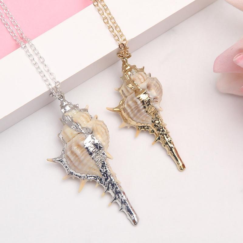 

Pendant Necklaces Natural Shell Necklace Seashell Collar Choker Long Chain Cowrie Woman Femme Ocean Beach Jewelry Gift