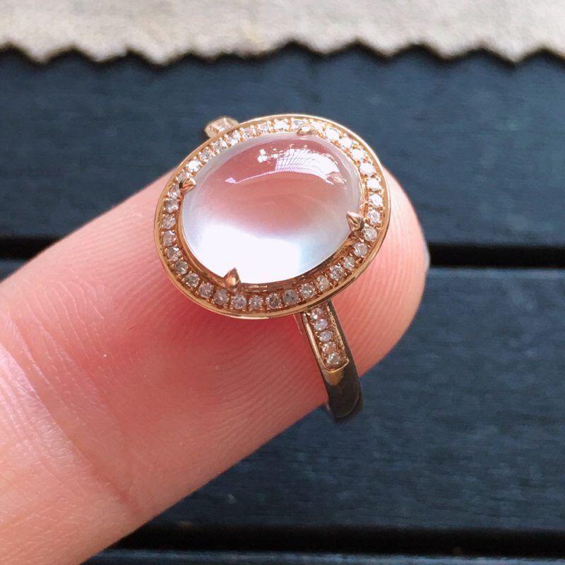 

Cluster Rings Original Natural Glass Type Diamond Egg Round Chalcedony Opening Adjustable Ring Elegant And Beautiful Cute Ladies Jewelry