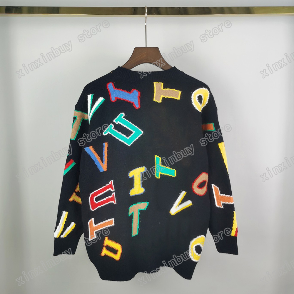 

21ss Designers Sweaters luxury Mens Womens Jacquard Color letters Man Paris Fashion Tee Top Quality Tees Street long Sleeve luxurys yellow red, Multi