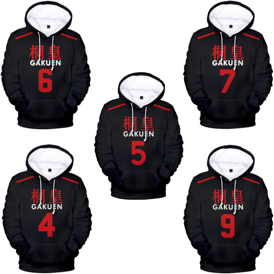 

Anime Kuroko No Basket Basuke Cosplay Costume GAKUEN School Uniform Aomine Daiki Unisex 3D Hoodies Sweatshirts Casual Sportswear, 001