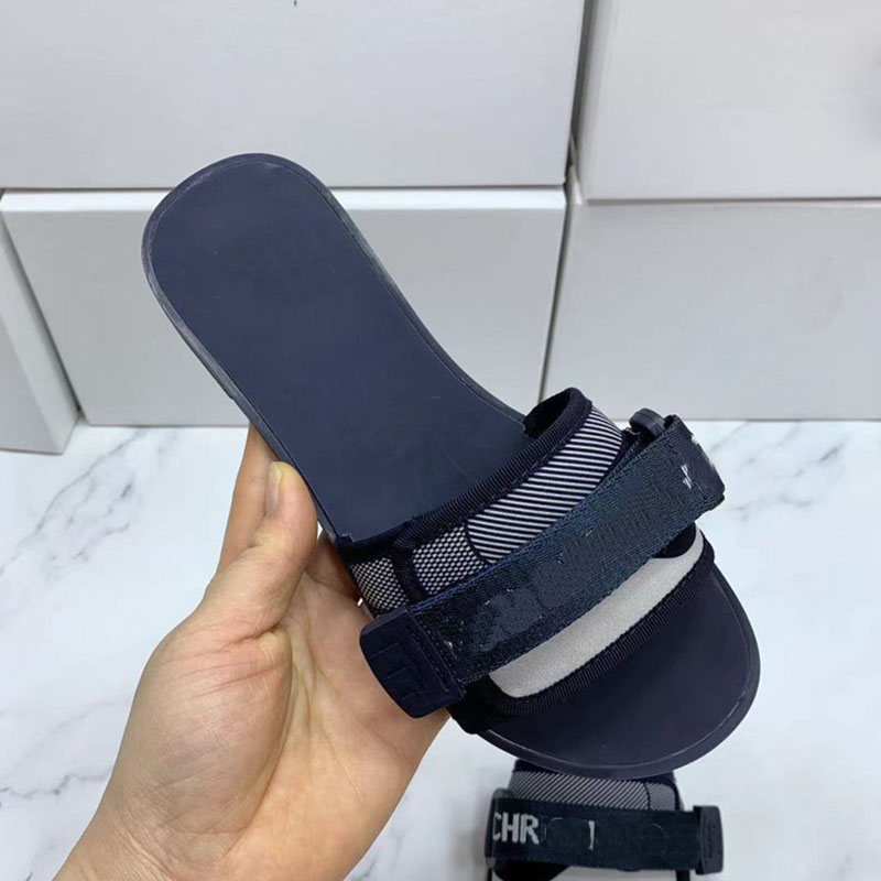 

Outdoor Casual Slippers Womens Vintage Letters Embroidered Beach Shoes Home Travel Flat Slipper Sandals