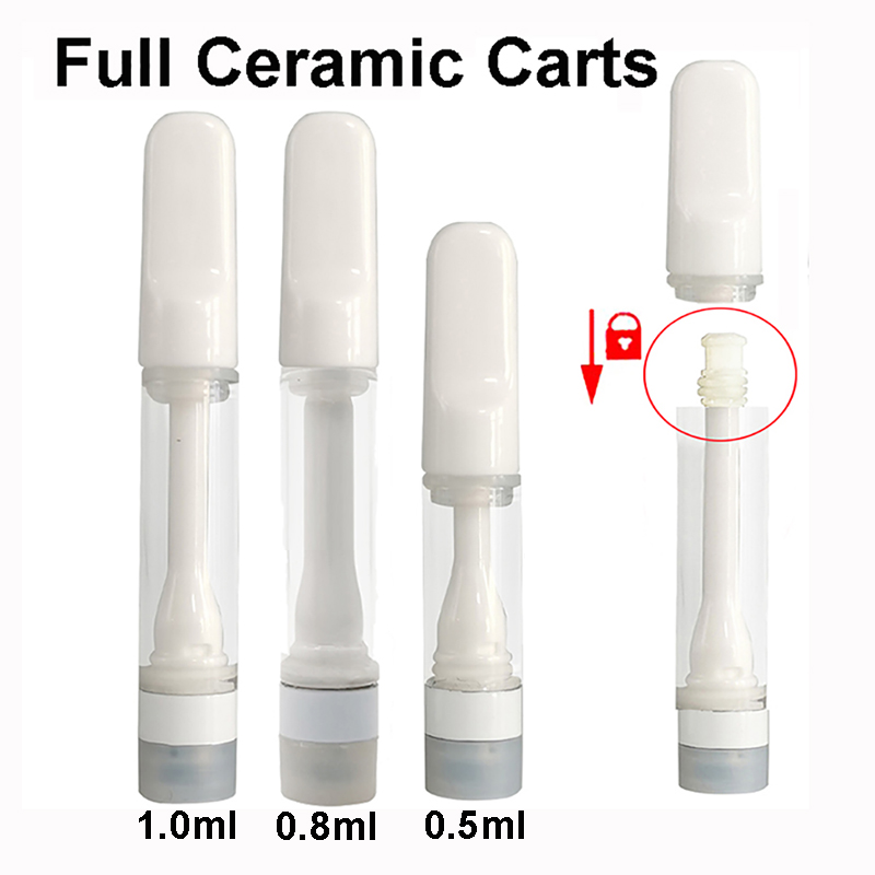 

Full Ceramic Atomizer Disposable Vapes Pen 1.0ml 0.8ml Thick Oil Vaporizer 510 Thread Childproof Vape Cartridges Press On Tips Atomizers E Cigarettes Packaging
