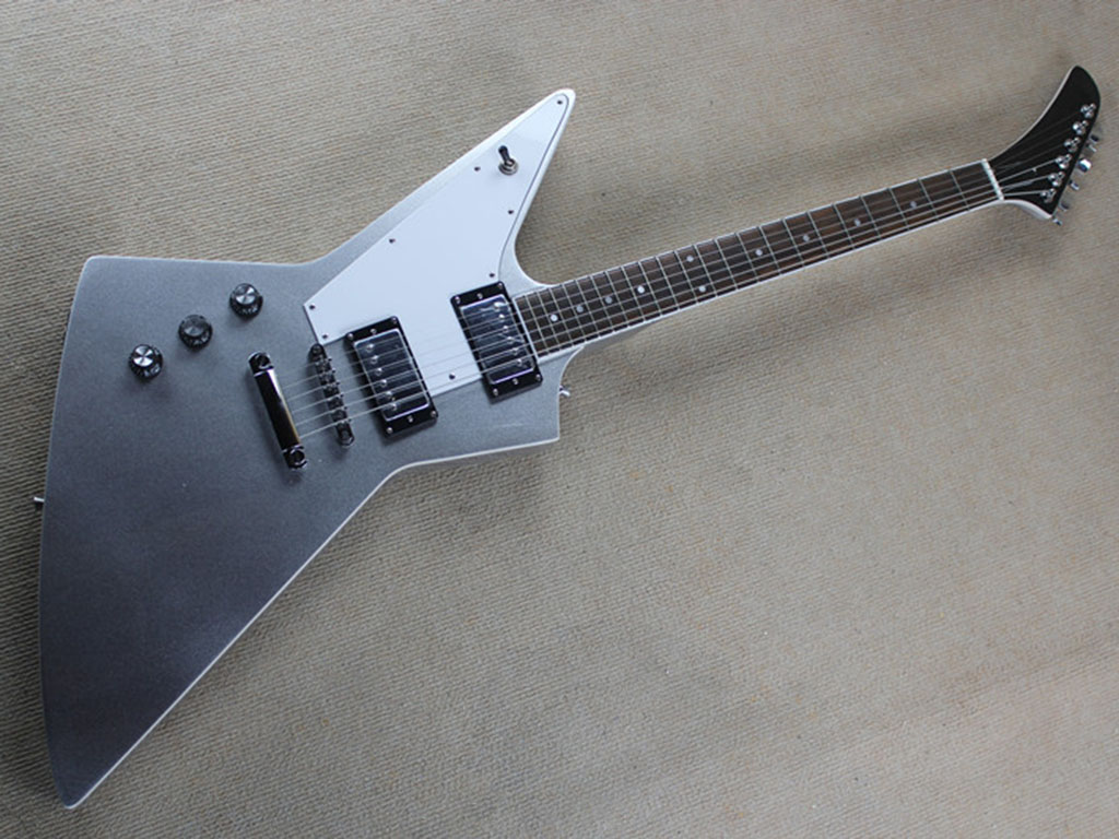 

R goose shaped shaped one left hand electric guitar silver left-handed dedicated