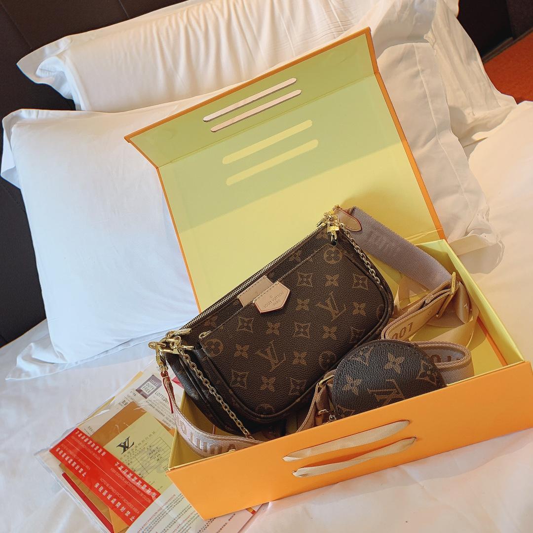 

Top LV Louis Vitton Cowhide Pochette Multi Shoulder Bags Designers Purses Women Fashion Crossbody Messenger Shopping Bag Vutton Ladi, Red;black