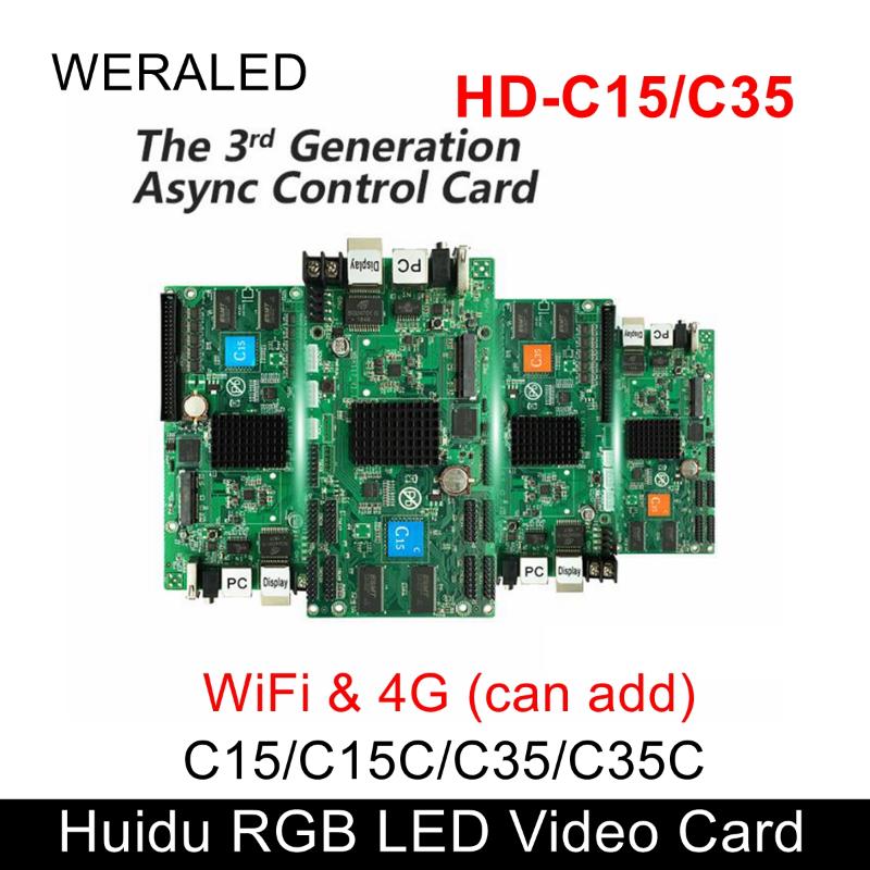 

First Choice Huidu Asynchronization HD-C15/HD-C15C/HD-C35 Full Color LED Video Card ,Can Add Wireless WIFI/3G/4G Modular Modules
