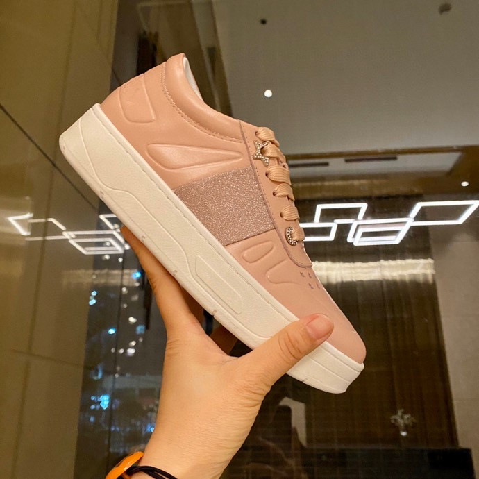 

Sneaker Supple white calf leather Women Shoes Yellow Pink gradient effect fashionable Designer Casual Shoe, Black