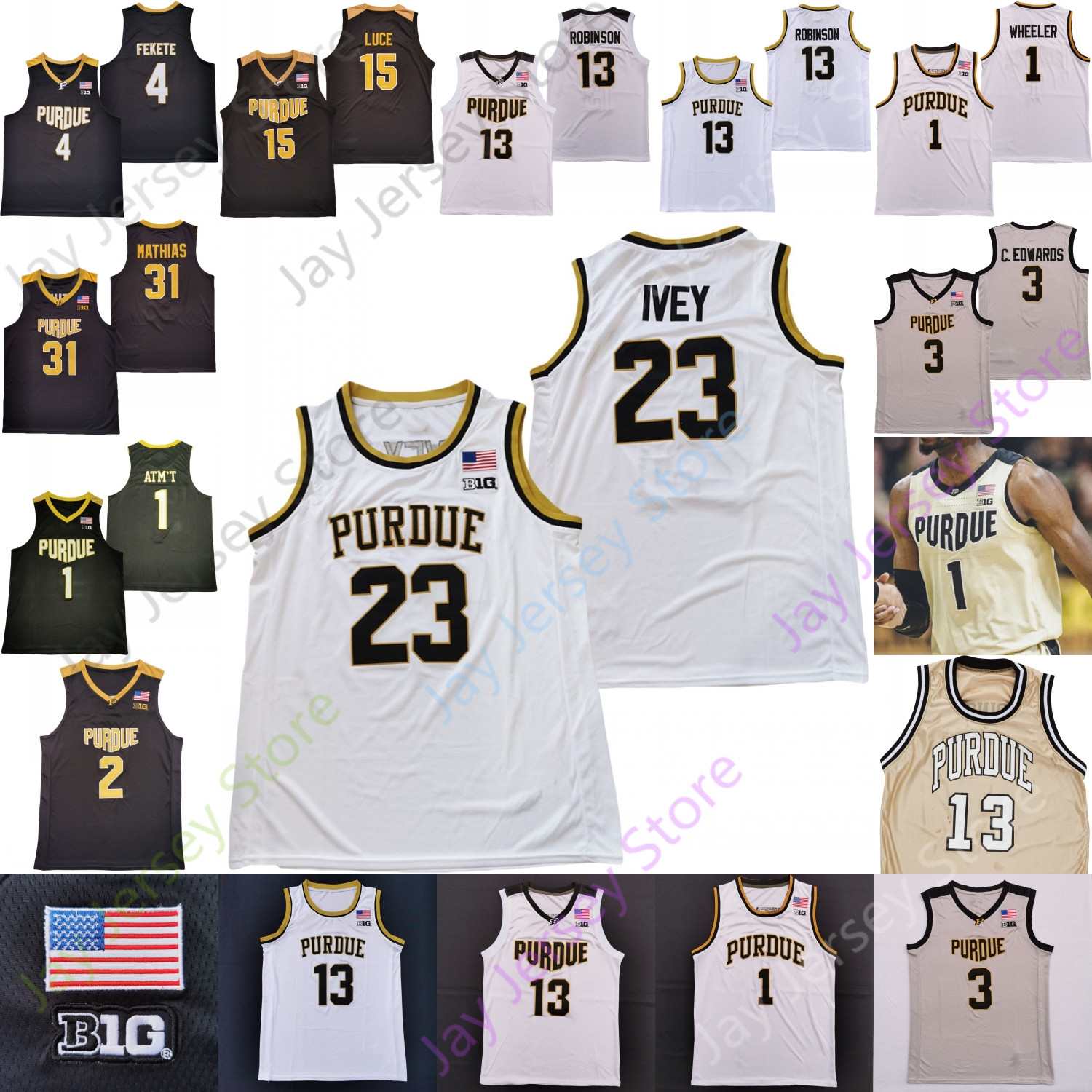 

Purdue Boilermakers Basketball Jersey NCAA College Eric Hunter Jr. Trevion Williams Jaden Ivey Ethan Morton Brandon Newman Sasha Stefanovic Jahaad Proctor, Black