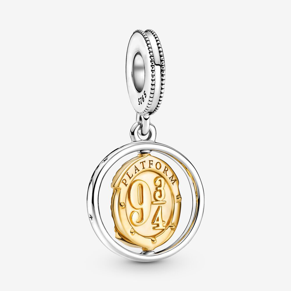 

100% 925 Sterling Silver Spinning Dangle Charms Fit Original European Charm Bracelet Fashion Women Wedding Engagement Jewelry Accessories, Bronze;silver